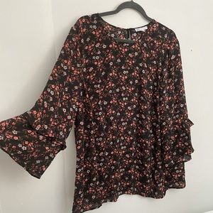 DR2 by Daniel Rainn Crepe Bell Sleeve Blouse